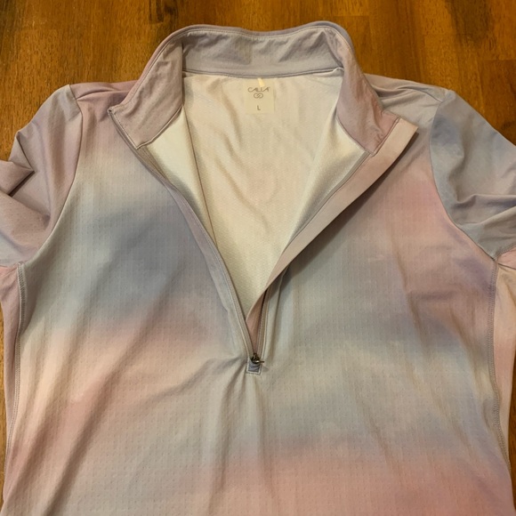 Calia UV Long sleeve 1/2 zip Golf Shirt Large Lake Reflection Cool color - Picture 8 of 11